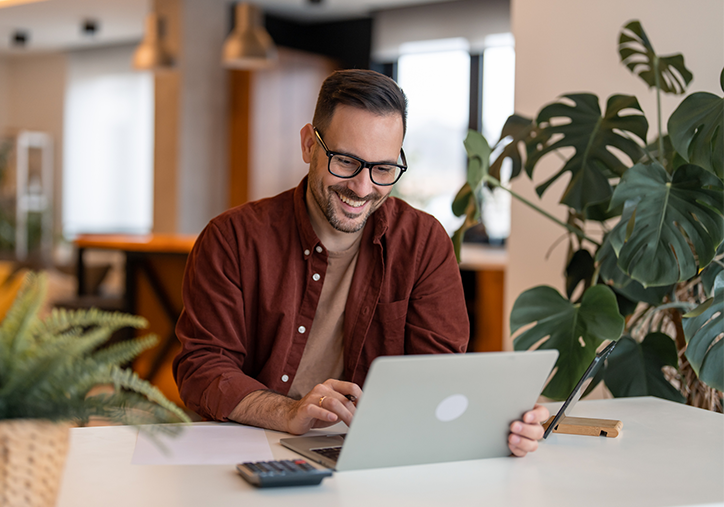 Man working on laptop